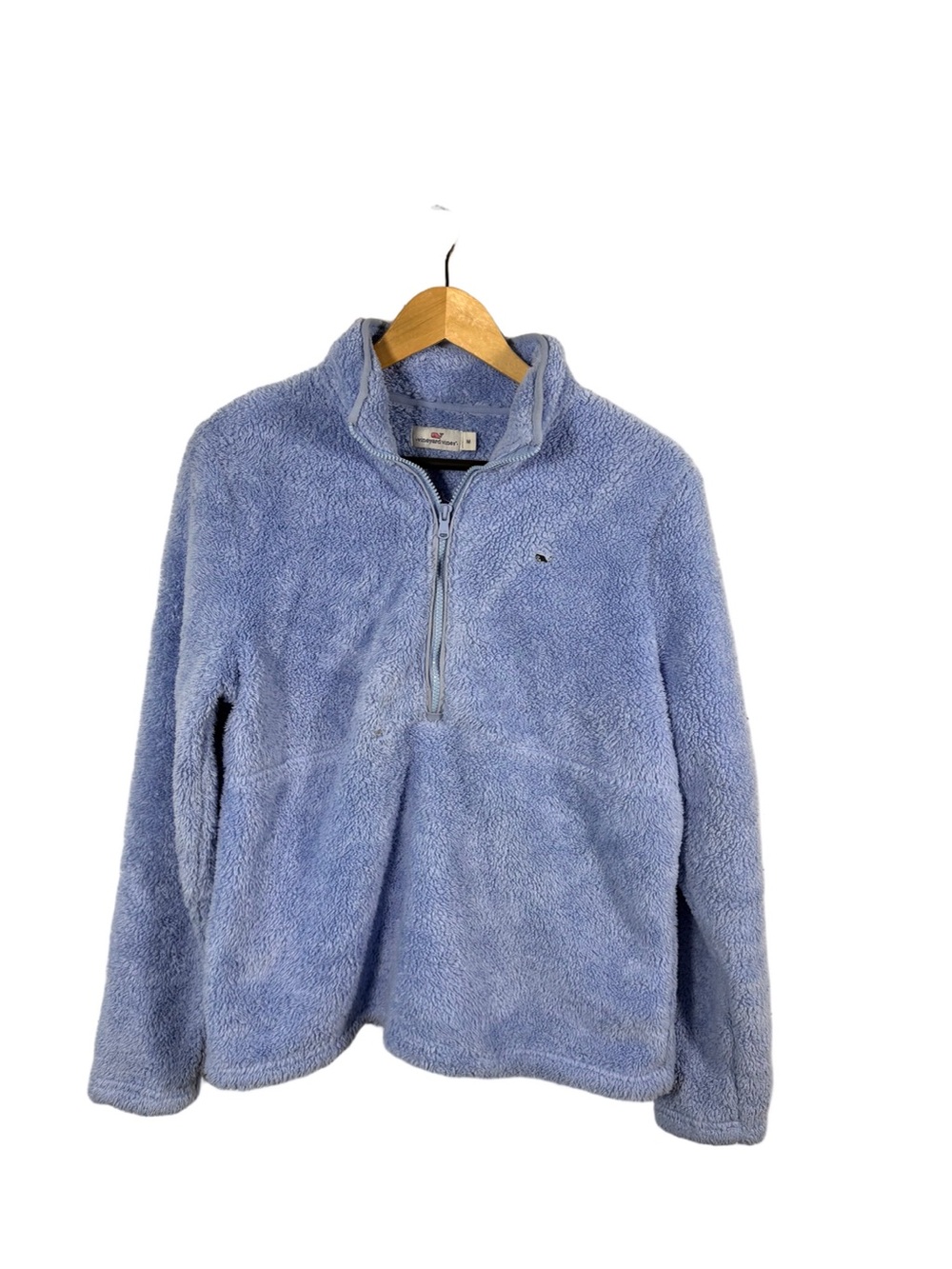 Vineyard Vines Sherpa Fleece Half Zip Pullover Medium Light Blue
